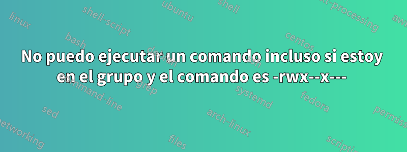 No puedo ejecutar un comando incluso si estoy en el grupo y el comando es -rwx--x---