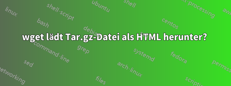 wget lädt Tar.gz-Datei als HTML herunter?