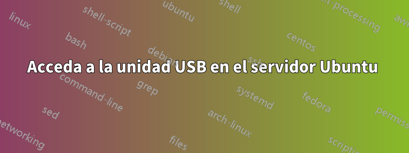 Acceda a la unidad USB en el servidor Ubuntu