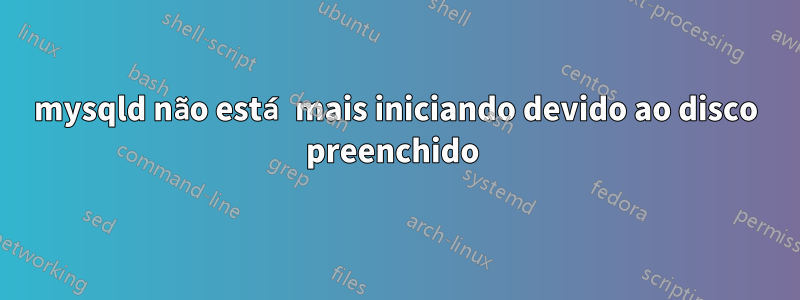 mysqld não está mais iniciando devido ao disco preenchido 