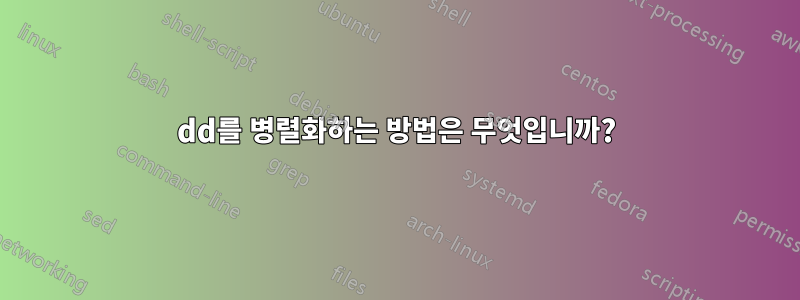 dd를 병렬화하는 방법은 무엇입니까?