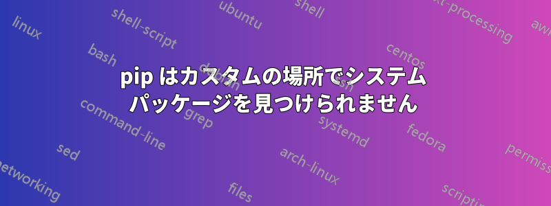 pip はカスタムの場所でシステム パッケージを見つけられません