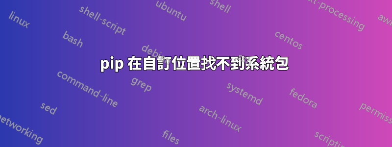 pip 在自訂位置找不到系統包