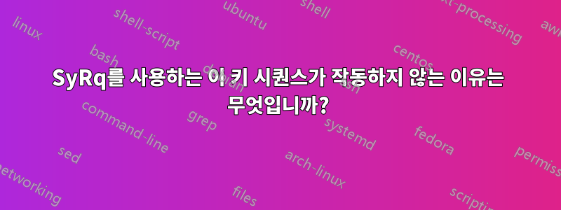 SyRq를 사용하는 이 키 시퀀스가 ​​작동하지 않는 이유는 무엇입니까?