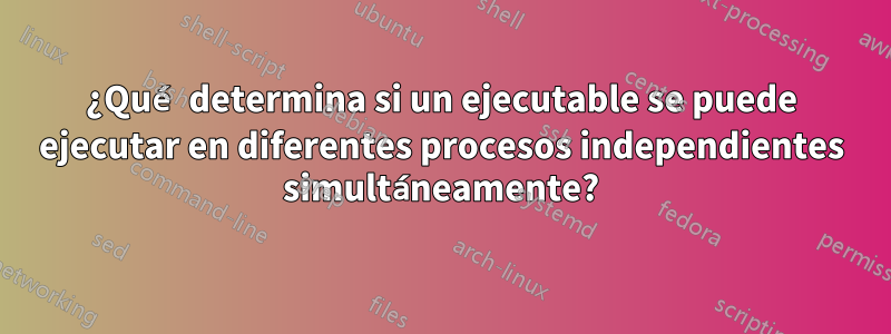 ¿Qué determina si un ejecutable se puede ejecutar en diferentes procesos independientes simultáneamente?