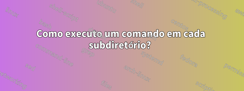 Como executo um comando em cada subdiretório? 