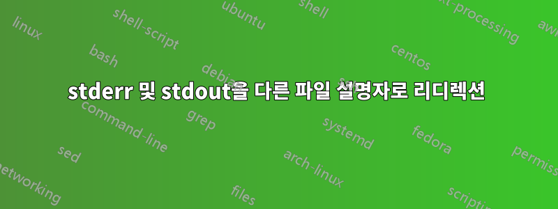 stderr 및 stdout을 다른 파일 설명자로 리디렉션