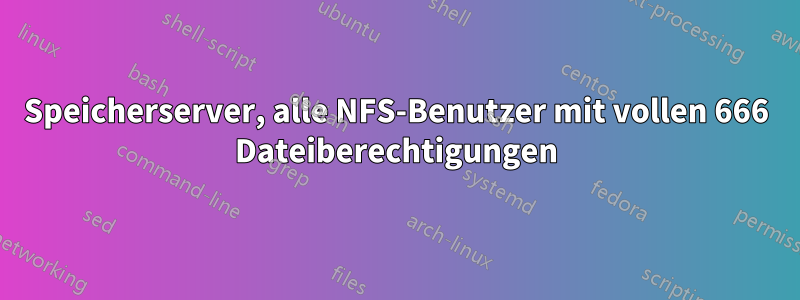 Speicherserver, alle NFS-Benutzer mit vollen 666 Dateiberechtigungen