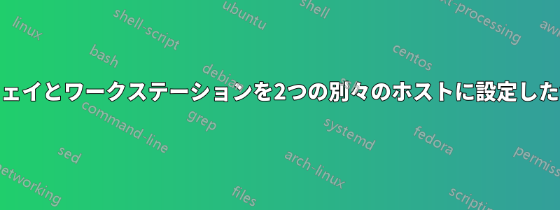 ゲートウェイとワークステーションを2つの別々のホストに設定したwhonix