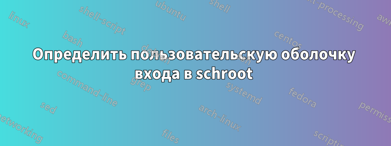 Определить пользовательскую оболочку входа в schroot