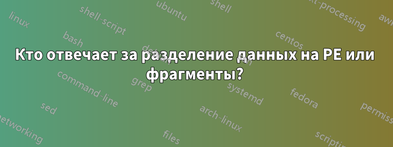 Кто отвечает за разделение данных на PE или фрагменты?