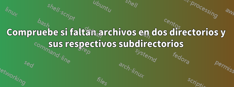 Compruebe si faltan archivos en dos directorios y sus respectivos subdirectorios