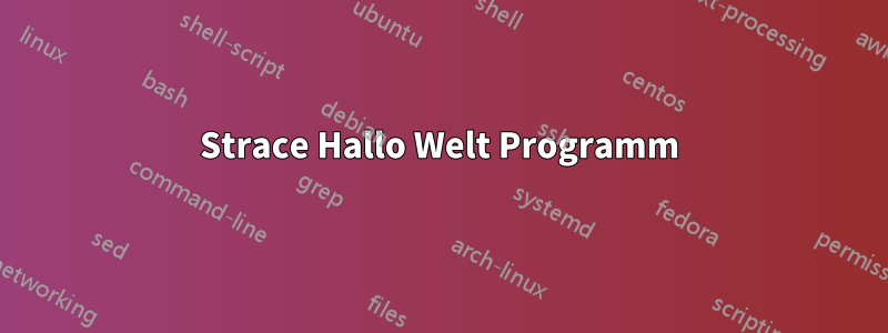 Strace Hallo Welt Programm