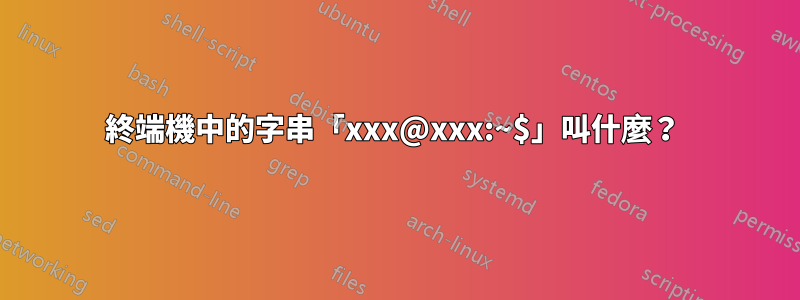 終端機中的字串「xxx@xxx:~$」叫什麼？ 