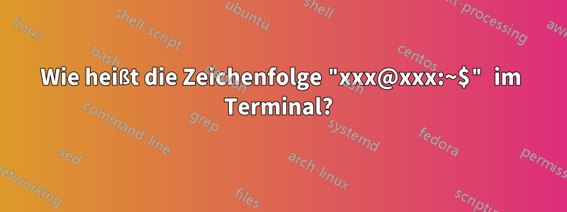 Wie heißt die Zeichenfolge "xxx@xxx:~$" im Terminal? 