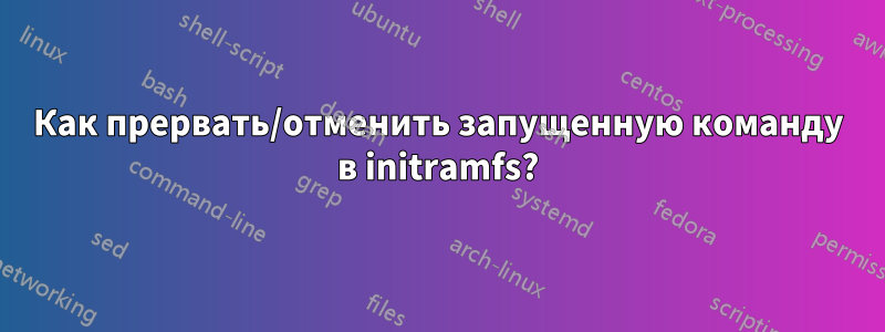 Как прервать/отменить запущенную команду в initramfs?