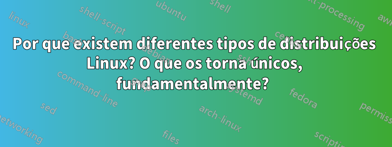 Por que existem diferentes tipos de distribuições Linux? O que os torna únicos, fundamentalmente? 