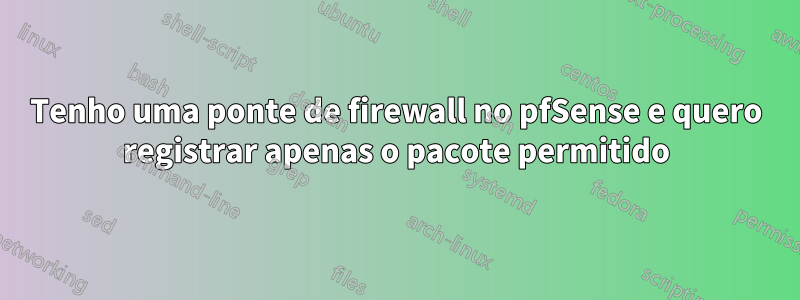 Tenho uma ponte de firewall no pfSense e quero registrar apenas o pacote permitido