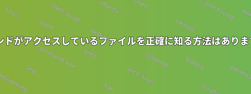 コマンドがアクセスしているファイルを正確に知る方法はありますか?