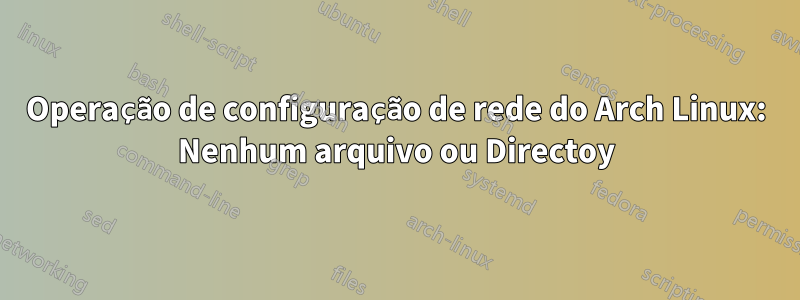 Operação de configuração de rede do Arch Linux: Nenhum arquivo ou Directoy