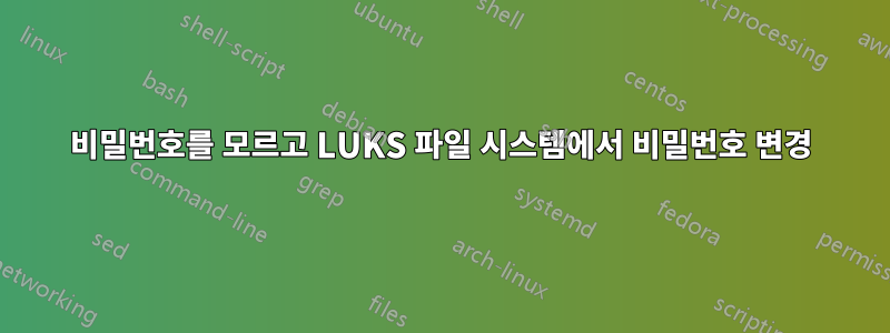 비밀번호를 모르고 LUKS 파일 시스템에서 비밀번호 변경