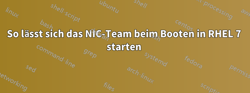 So lässt sich das NIC-Team beim Booten in RHEL 7 starten