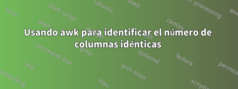 Usando awk para identificar el número de columnas idénticas