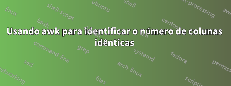 Usando awk para identificar o número de colunas idênticas