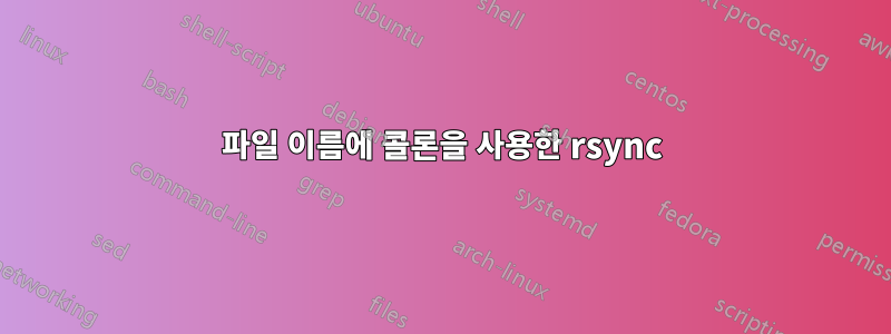 파일 이름에 콜론을 사용한 rsync