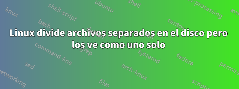 Linux divide archivos separados en el disco pero los ve como uno solo