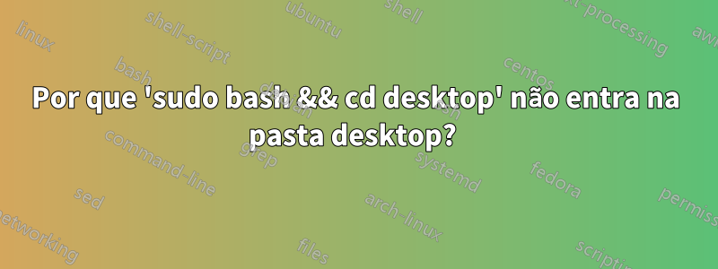 Por que 'sudo bash && cd desktop' não entra na pasta desktop? 