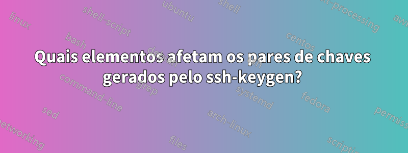 Quais elementos afetam os pares de chaves gerados pelo ssh-keygen?