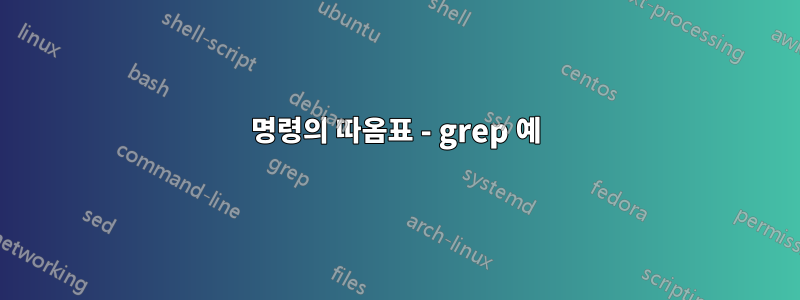 명령의 따옴표 - grep 예