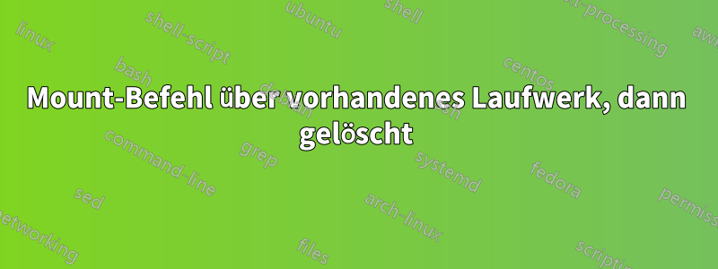 Mount-Befehl über vorhandenes Laufwerk, dann gelöscht