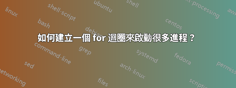 如何建立一個 for 迴圈來啟動很多進程？