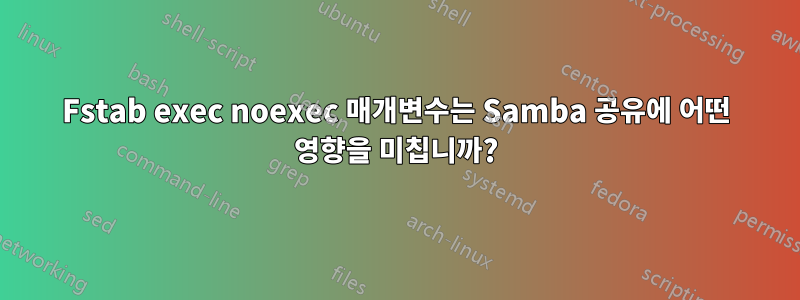 Fstab exec noexec 매개변수는 Samba 공유에 어떤 영향을 미칩니까?