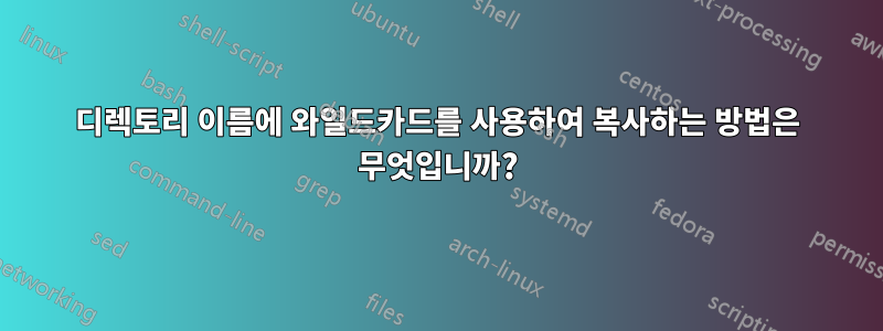 디렉토리 이름에 와일드카드를 사용하여 복사하는 방법은 무엇입니까?