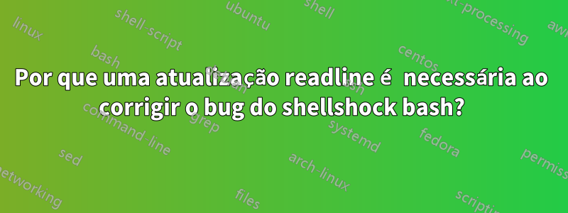 Por que uma atualização readline é necessária ao corrigir o bug do shellshock bash?