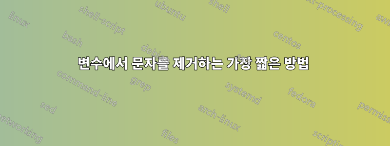 변수에서 문자를 제거하는 가장 짧은 방법