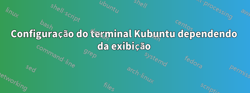 Configuração do terminal Kubuntu dependendo da exibição