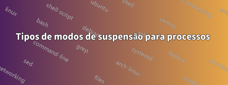 Tipos de modos de suspensão para processos