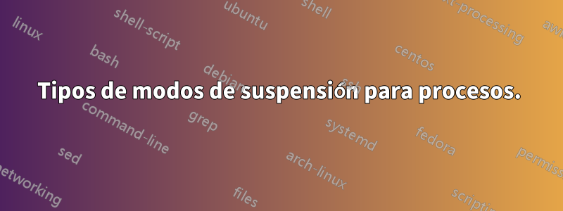 Tipos de modos de suspensión para procesos.