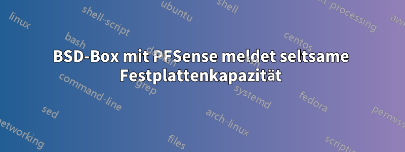 BSD-Box mit PFSense meldet seltsame Festplattenkapazität