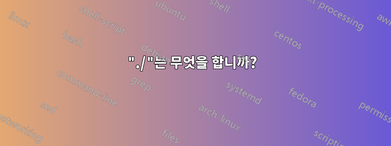 "./"는 무엇을 합니까? 