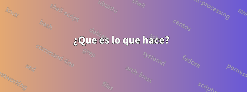 ¿Que es lo que hace? 