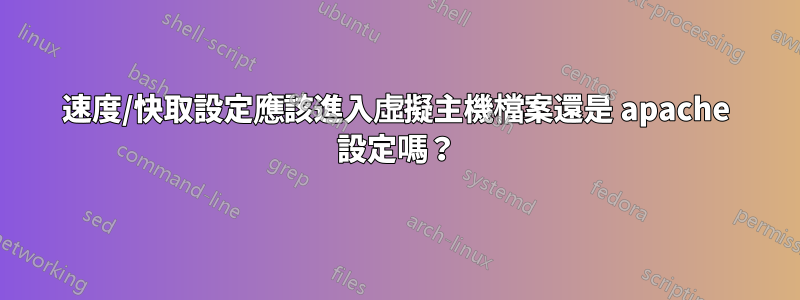 速度/快取設定應該進入虛擬主機檔案還是 apache 設定嗎？