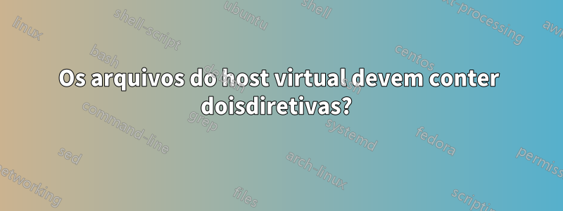 Os arquivos do host virtual devem conter doisdiretivas? 