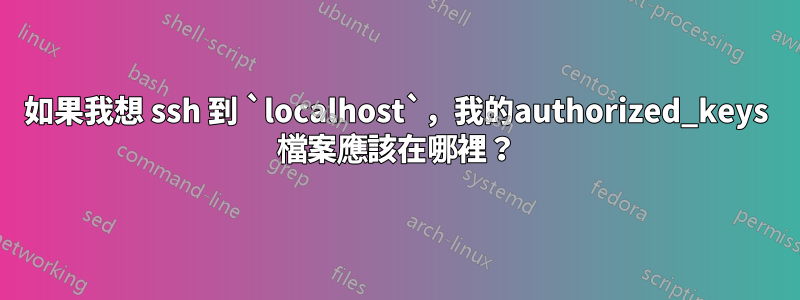 如果我想 ssh 到 `localhost`，我的authorized_keys 檔案應該在哪裡？