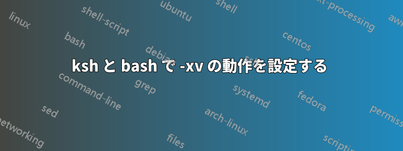 ksh と bash で -xv の動作を設定する