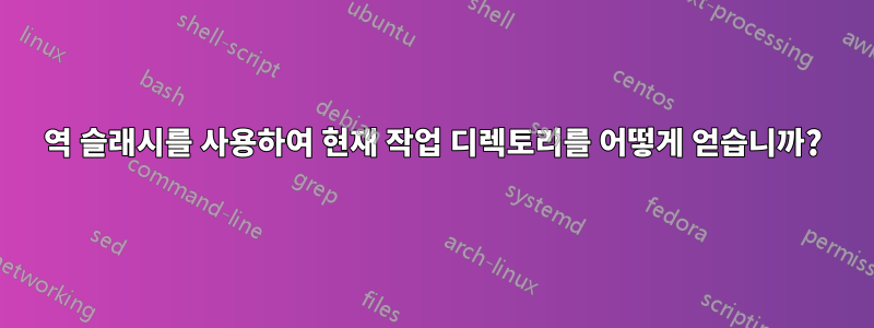 역 슬래시를 사용하여 현재 작업 디렉토리를 어떻게 얻습니까?